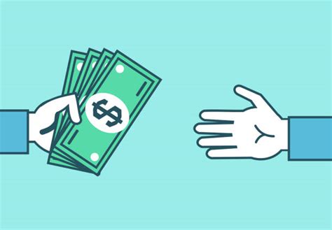 Hands Giving Receiving Money Illustrations Royalty Free Vector