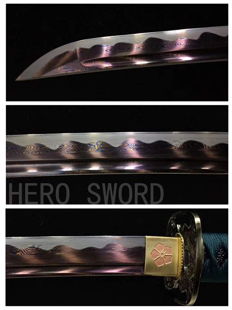 Buy Purple Blade Katana Damascus Folded Steel Japanese Samruai Sword