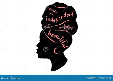 Black Woman Silhouette African American Girl In A Head Wrap And With