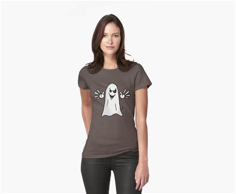 Ghost Womens Fitted T Shirts By Cardvibes Redbubble