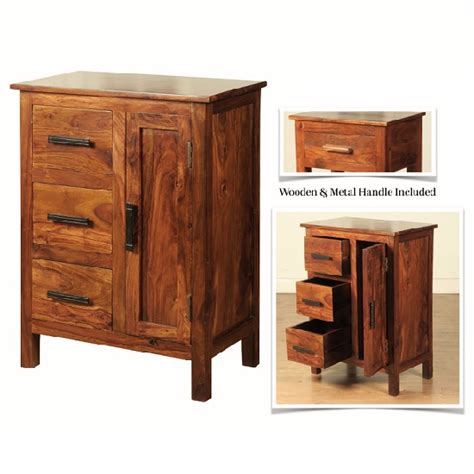 Athens Compact Sideboard In Solid Shesham Wood 27894
