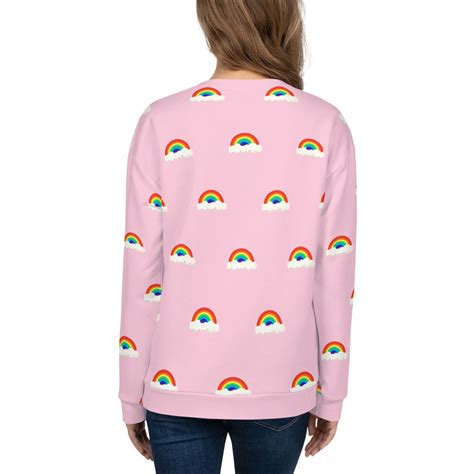 Unisex Rainbow Sweatshirt Retro Sweatshirt Kawaii Rainbow Etsy