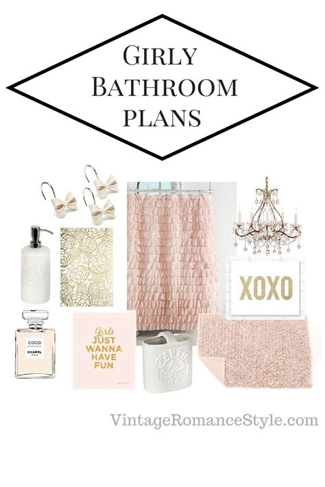 Tile is often the most used material in the bathroom, so choosing the right one is an easy way to kick up your bathroom's style. Girly Shabby Chic Glam Bathroom Plans | VINTAGE ROMANCE STYLE