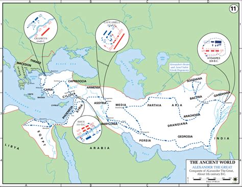 Map Of Alexander The Greats Conquests Illustration Ancient History