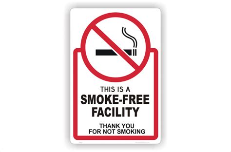 Smoke Free Facility Sign Smoke Free Signs National Safety Signs