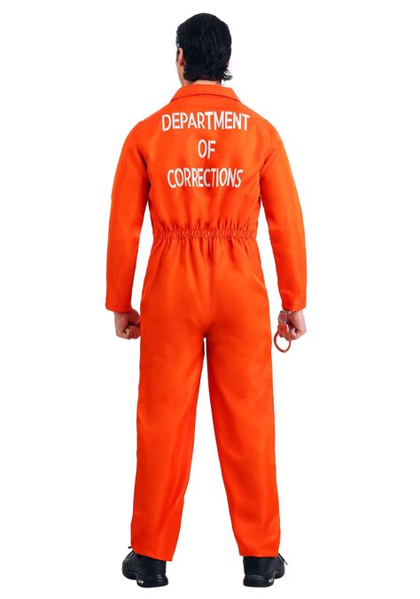 Orange Prison Mens Jumpsuit Holes Costume