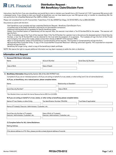 Ira Beneficiary Disclaimer 2012 2024 Form Fill Out And Sign Printable