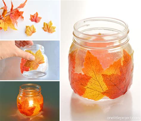 How To Make Beautiful Mason Jar Leaf Lanterns Autumn Leaf Mason Jar