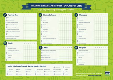 Download Cleaning Schedule And Supply Template For Gyms Bunzl
