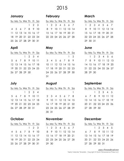 Free Yearly Blank Calendar Template Printable Blank Yearly Calendars