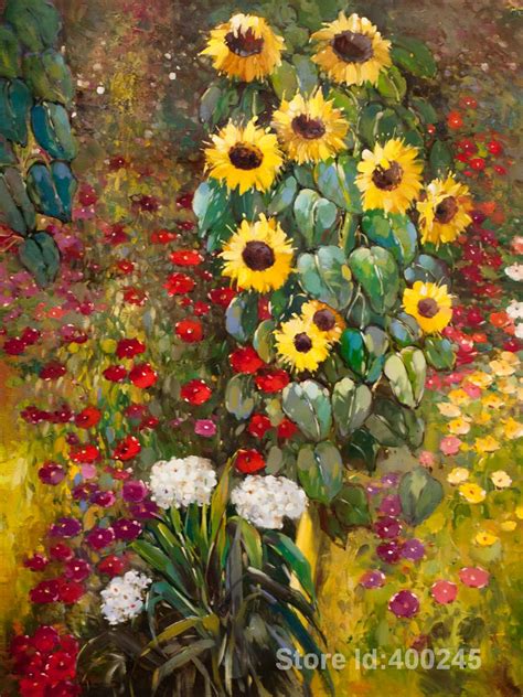 Toile Art Tournesols Peintures L Huile De Gustav Klimt Ferme Jardin