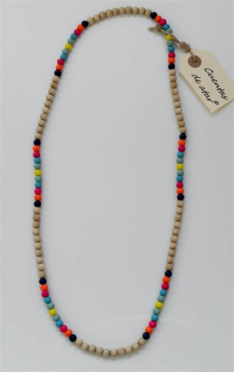 Wooden Beads Necklace Wood Beads Jewelry Handmade Bead Jewellery