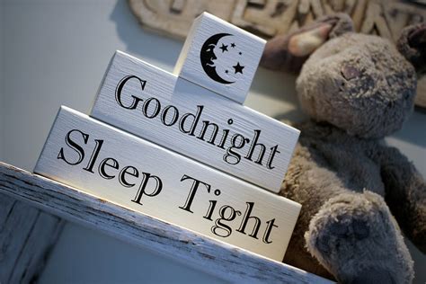 Goodnight Sleep Tight Nursery Blocks By Hush Baby Sleeping