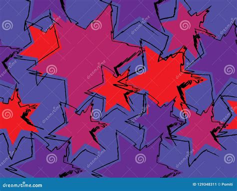 Colorful Stars In Doodle Style Stock Illustration Illustration Of