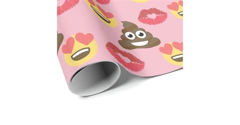 Cute Emoji In Love Poop Emoji And Kisses Wrapping Paper Zazzle