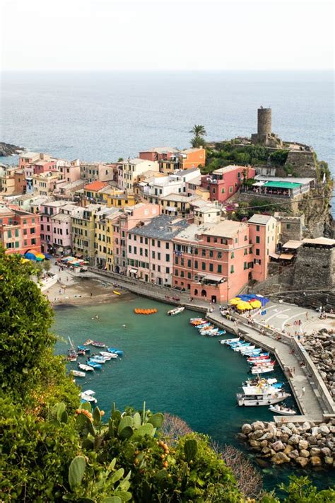 Aerial View Of Vernazza Italy Stock Image Image Of Cupola Italy