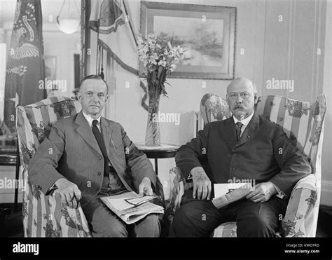 President Calvin Coolidge Meeting With Secretary Of War John Weeks On