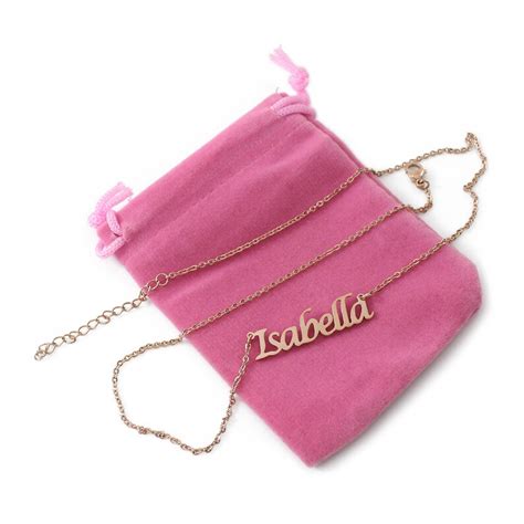 Isabella Rose Gold Name Necklace Personalized Jewellery Free T Box