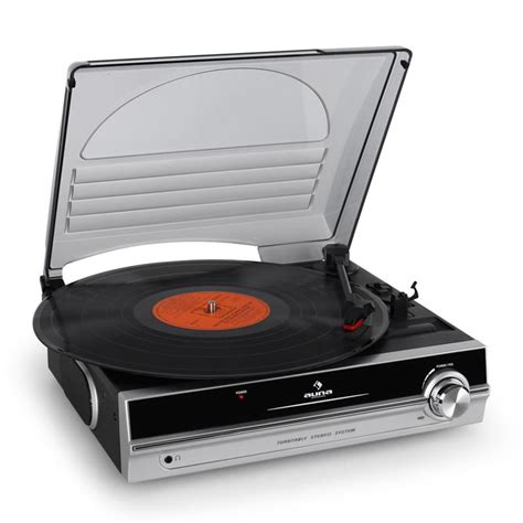 Tba 928 Vinyl Turntable Lp Player Built In Speakers Silver