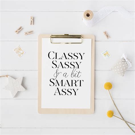 printable poster classy sassy and a bit smart assy etsy