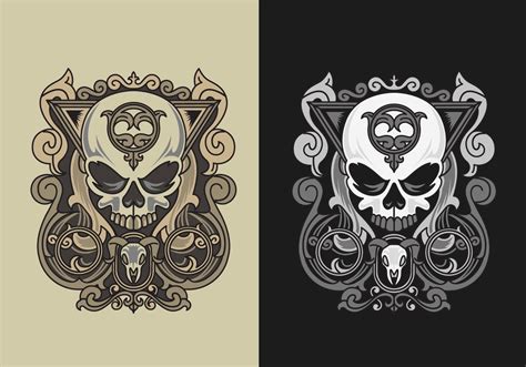 Gothic Skull With Vintage Filigree 126117 Vector Art At Vecteezy