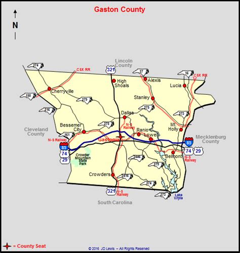 Gaston County Zip Code Map