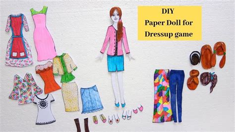 Diy Paper Doll For Dress Up Game Handmade Paper Doll With Many Paper Doll Dresses Crafts Youtube