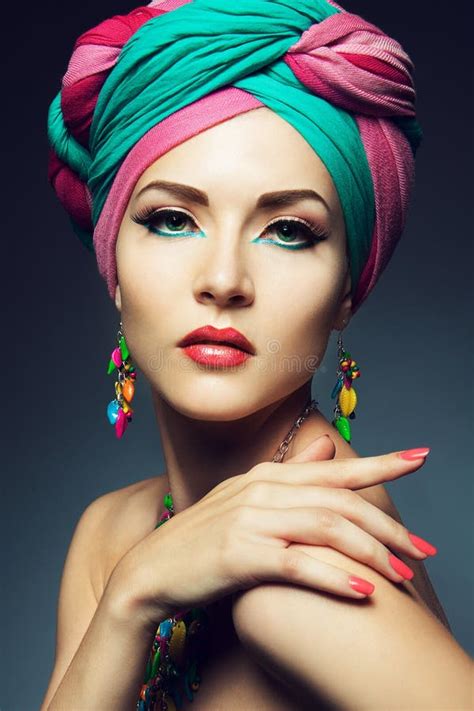 Beautiful Lady With Colored Turban Stock Image Image Of Scene Sensuality 35226303