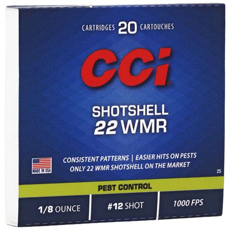 Cci 0025 Pest Control Maxi Mag 22 Mag 52 Gr 12 Shot 20 Bx 100 Cs