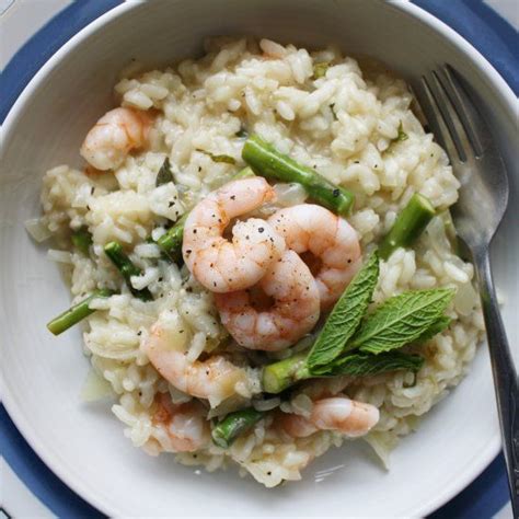 Zesty Asparagus Prawn And Mint Risotto Perfect For A Springtime Supper