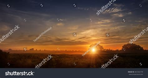 Wonderful Dramatic Scene Fantastic Foggy Sunrise Stock Photo Edit Now