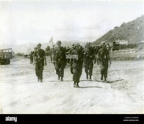 Officers March Their Men Pf 12th Cav In Formation At An Khe Vietnam