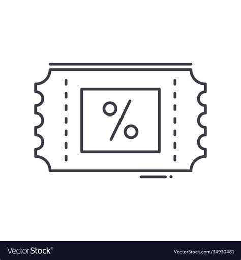 Coupon Icon Linear Isolated Thin Royalty Free Vector Image