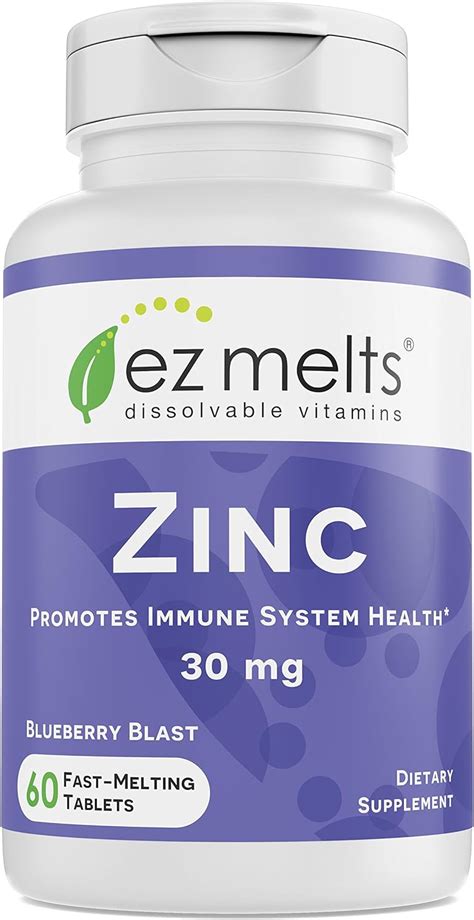 Buy Ez Melts Zinc Supplements For Immune Support Fast Dissolve Zinc 30mg Tablets Support