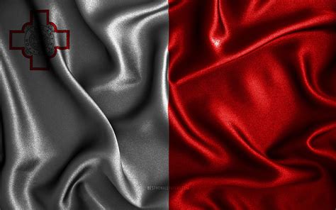 Download Wallpapers Maltese Flag 4k Silk Wavy Flags European