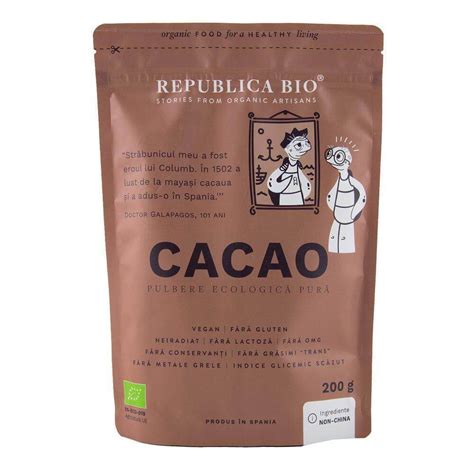 Cacao Pulbere Ecologica Pura 200g Republica Bio Farmacia MAX