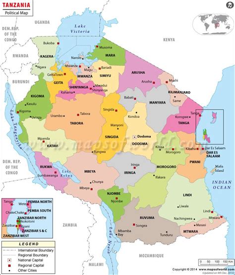 Tanzania Road Map With Kilometers My Maps