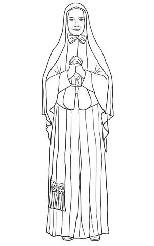 Due to it's location and due to the colors of walls it looks bit dark. St Frances Xavier Cabrini coloring page | SuperColoring.com