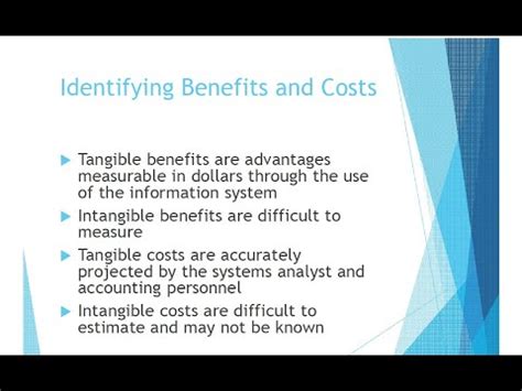 Identifying Benefits And Costs Tangible Intangible Benefits
