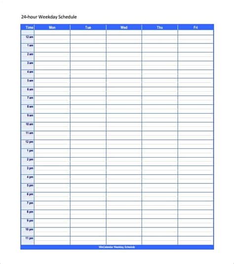 9 Daily Work Schedule Templates Excel Templates
