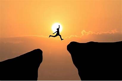 Jump Freepik Courage Gap Between Business Through