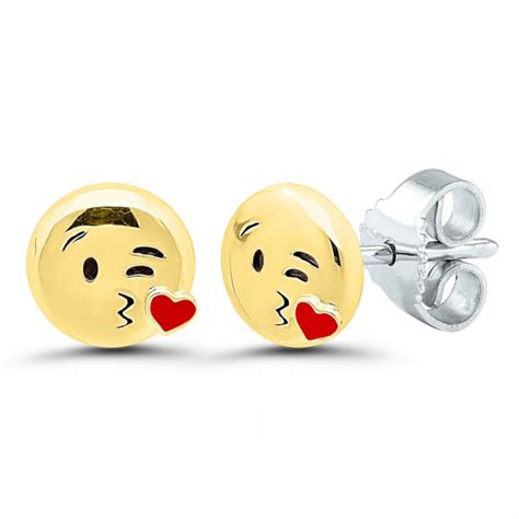 Tali And Tabi Smiley Kiss Emoji Stud Earrings Harry Ritchies