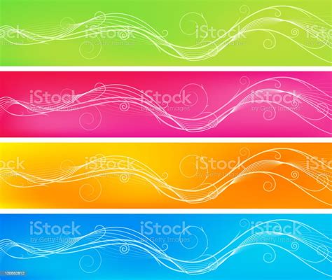 Swirly Banners Stock Illustration Download Image Now Blue Color