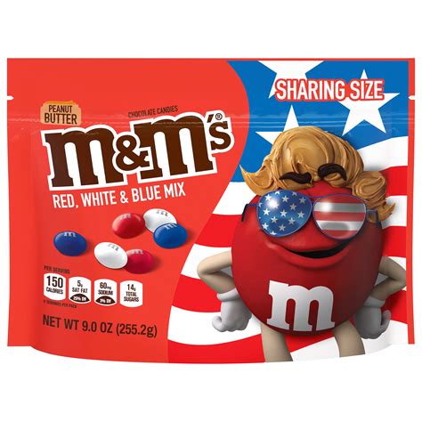 Mandms Red White And Blue Patriotic Peanut Butter Chocolate Candy Sharing