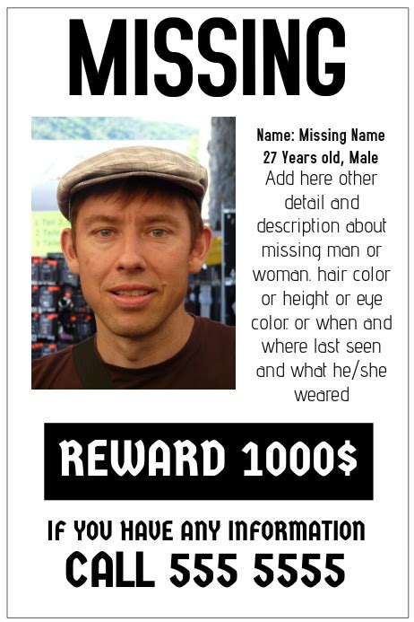 Missing Poster Template Postermywall