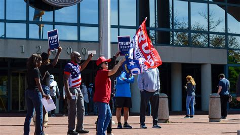 trump supporters disrupt early voting in virginia the new york times