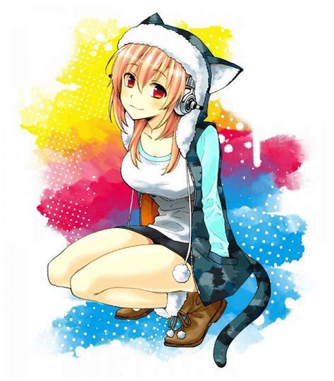 Anime Cat Girl Headphones Hoody 3547 By