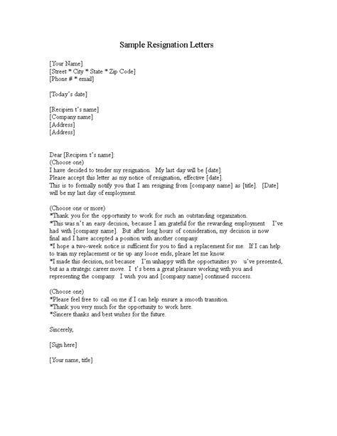 Simple Corporate Resignation Letter Templates At