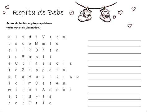 Juegos Para Baby Shower Sopa De Letras Para Imprimir Imagui