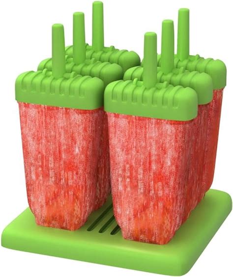 Set Of 6 Plastic Popsicle Ice Pop Makers Mold With Tray And